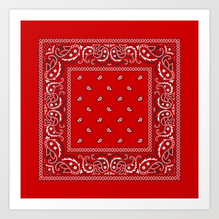 Paisley - Bandana - Red - Southwestern - Boho Kunstdrucke