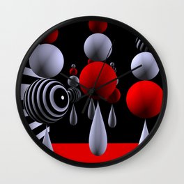 red white black -13- Wall Clock | Wallart, Black, Issabild, Graphicdesign, Red, Modernart, Poster, Canvas, White, Digiart 
