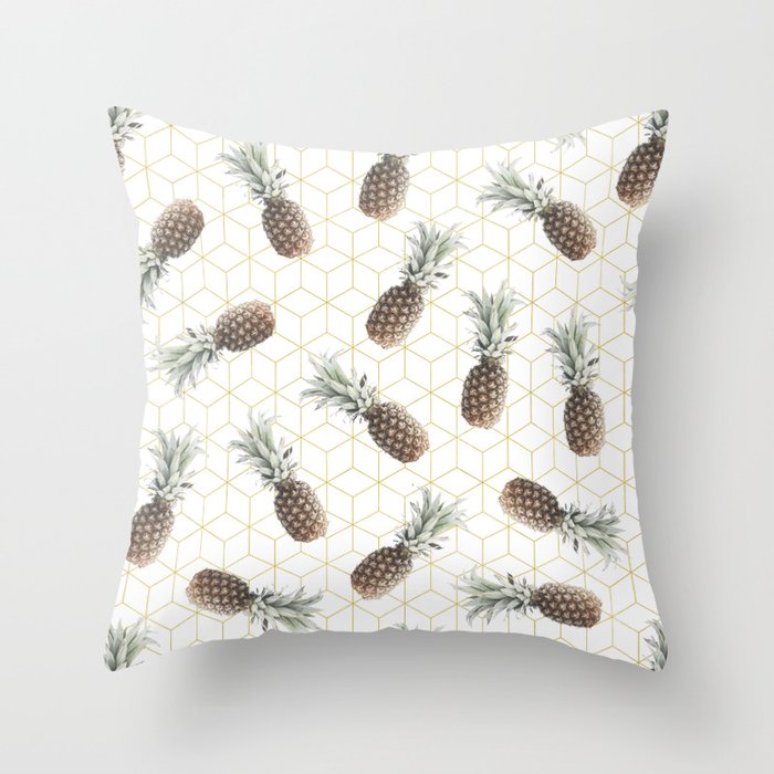 Raining Pineapples Throw Pillow