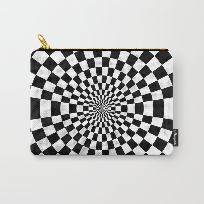 Abstract geometric infinite flower and star burst zebra pattern design in black and white Carry-All Pouch