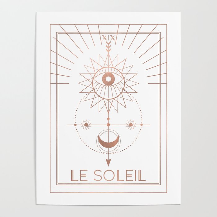 Le Soleil or The Sun Tarot White Edition Poster