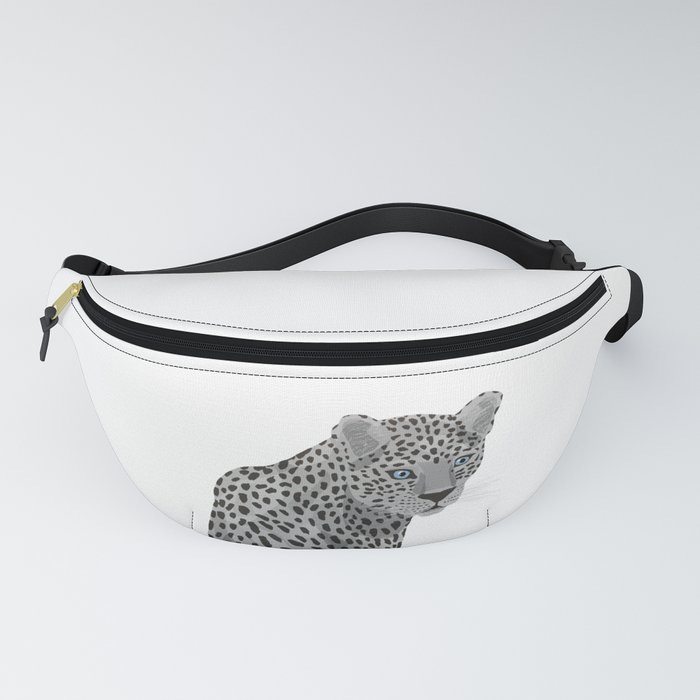 digital painting of a gray leopard Fanny Pack