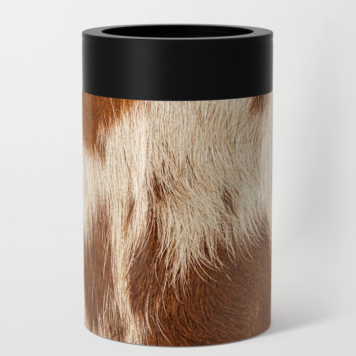 Brown Cowhide, Cow Skin Print Pattern Modern Cowhide Faux Leather Can Cooler