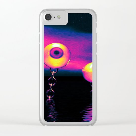 Pop Art Eyes Seascape Clear iPhone Case