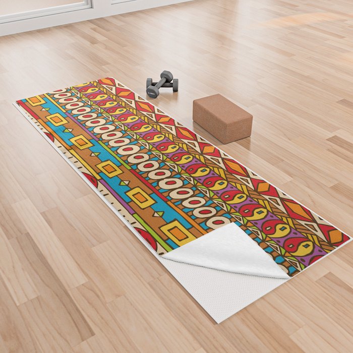 African Tribal Bohemian Ethnic Print Yoga Towel