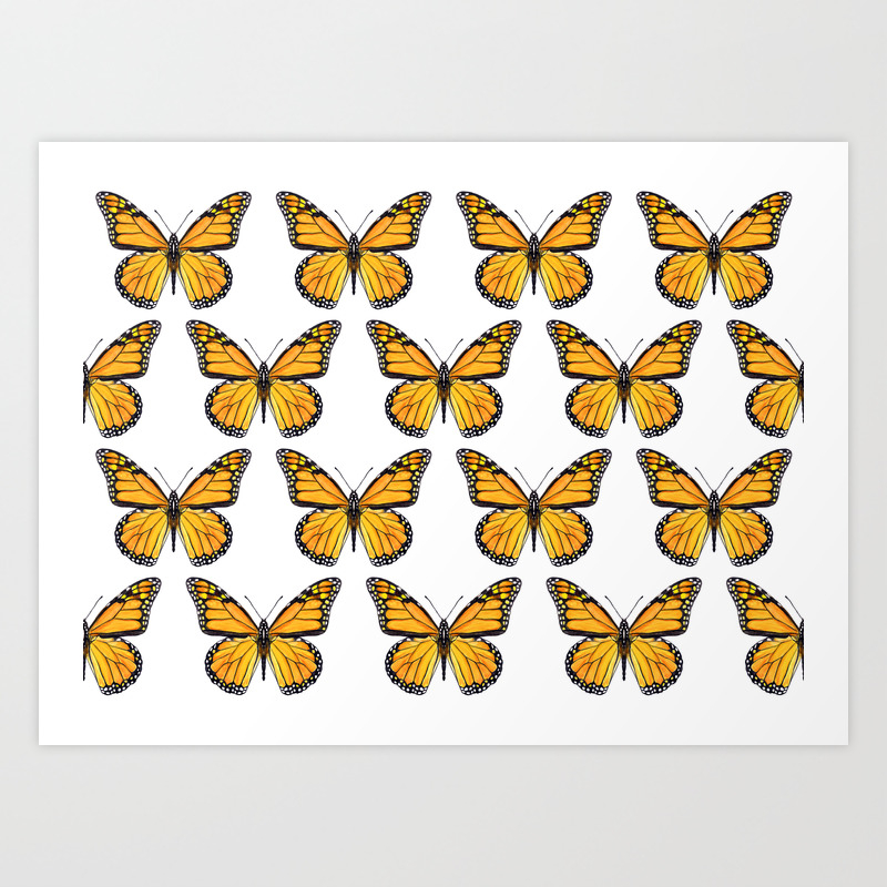 Watercolor Monarch Butterflies Art Print By Sarahewain Society6 Create a dazzling rainbow monarch butterfly using this 7 page beading pattern and tutorial in pdf. watercolor monarch butterflies art print by sarahewain