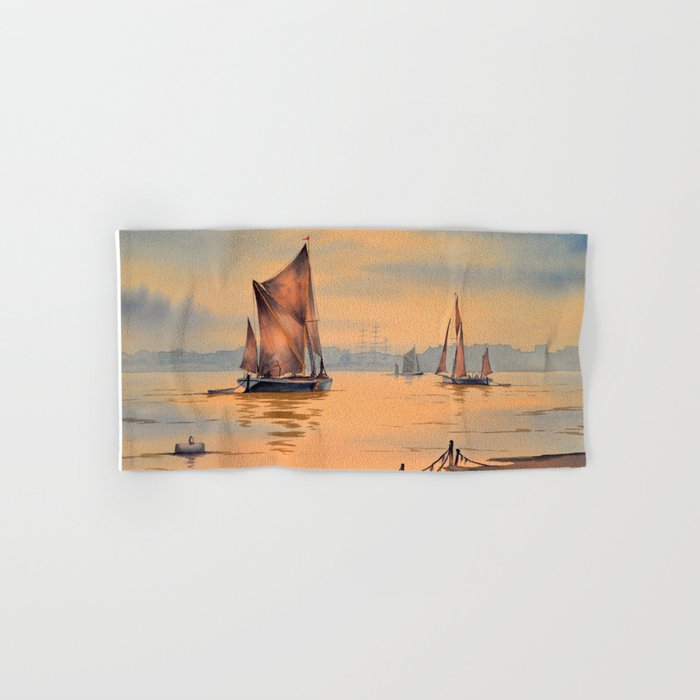 Thames Barges At Greenwich London Hand & Bath Towel