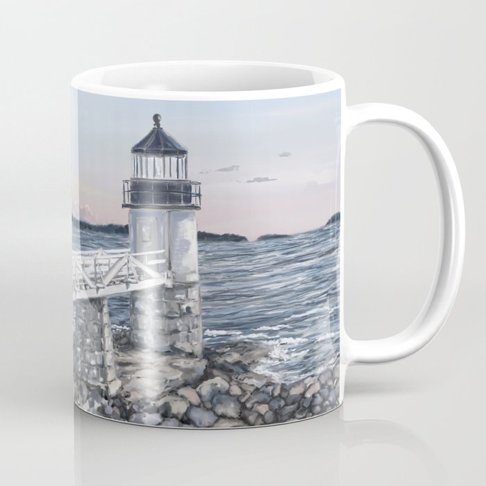 Marshal Point Lighthouse Illustration Coffee Mug