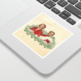 Sisters - A Merry White Christmas Sticker | Snow, Whitechristmas, Classicmovieart, Blondebombshell, Vintage, Watercolor, Classicfilm, Veraellen, Red, Painting 