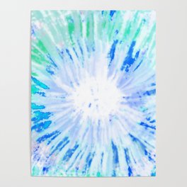 Tie dye blue Poster