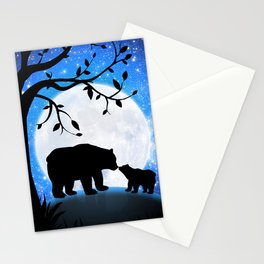 Moon and bears Stationery Cards