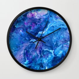 my blue esc Wall Clock | Painting, Ink, Art, Fluidart, Purple, Abstract, Flow, Blue, Acrylic 