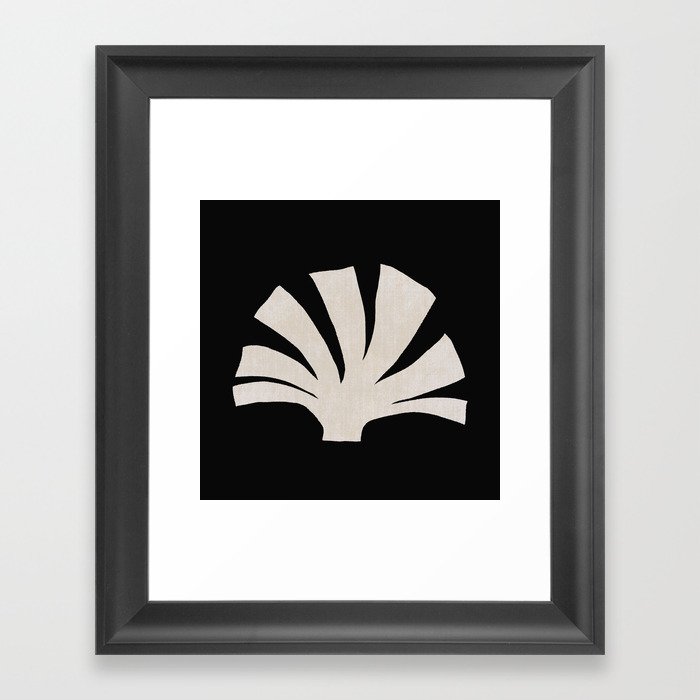 Cut-out Palm - cream Framed Art Print