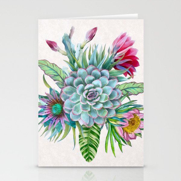 Exotic flower garden Stationery Cards