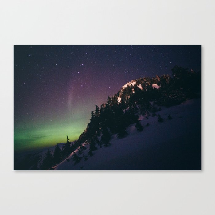 Deer Mountain Northern Lights Canvas Print