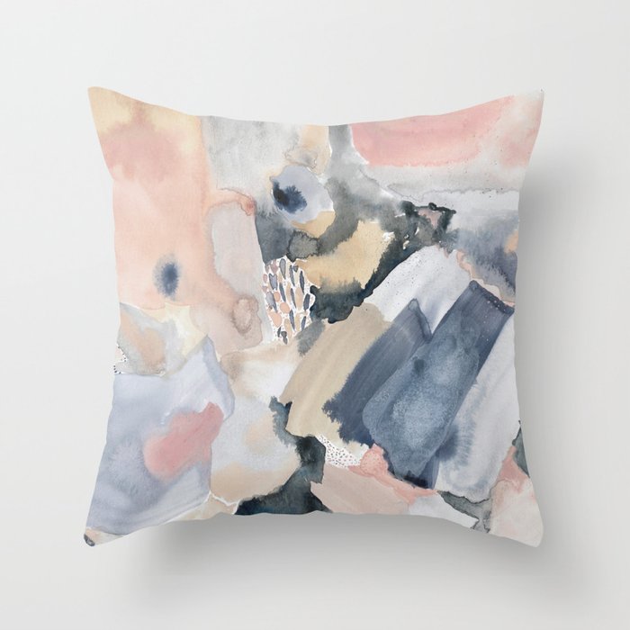 Rose Quartz Abstract Throw Pillow by Erika Firm