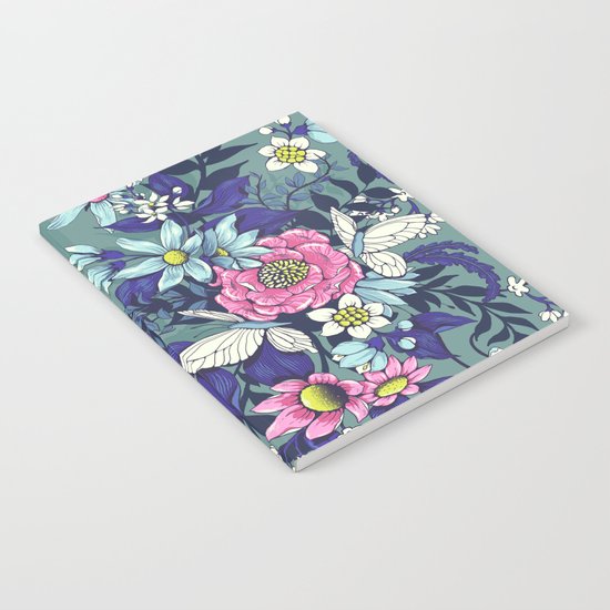 Thea's Garden - in teal tones Notebook