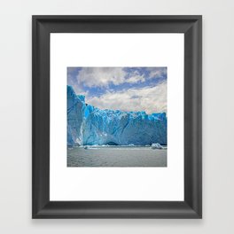 Argentina Photography - Blue Glacier Falling Into Water Framed Art Print
