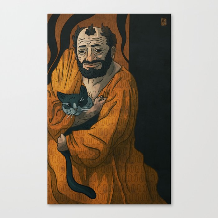 Gustav Klimt Cat Canvas Print By Tedikuma Society6