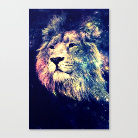 Galaxy Lion : Deep Pastels Canvas Print