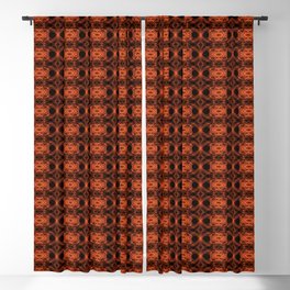 Liquid Light Series 5 ~ Orange Abstract Fractal Pattern Blackout Curtain