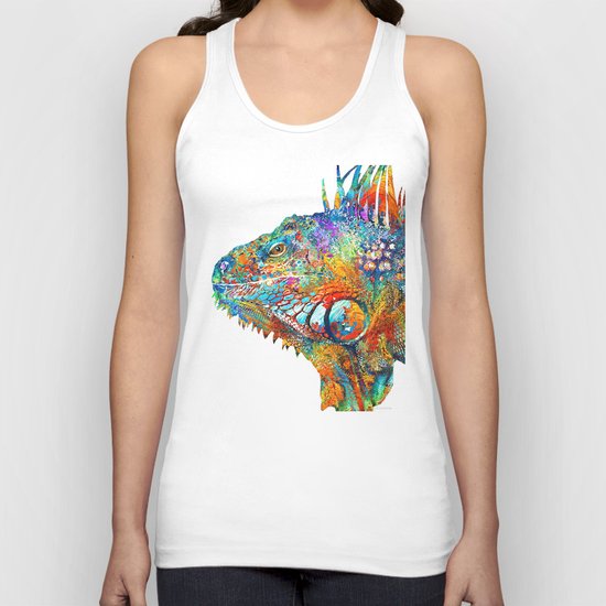 Colorful Iguana Art - One Cool Dude - Sharon Cummings Unisex Tank Top