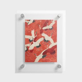 Red Cranesin Kimono Floating Acrylic Print