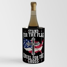 Stand For The Flag Kneel For The Cross Christian Wine Chiller
