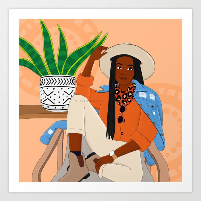 African Safari Girl: Nikita Abuya Art Print
