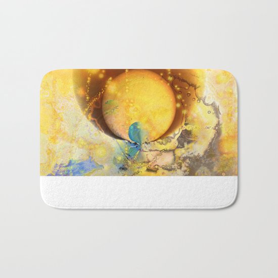 Abstract texture yellow 1 Bath Mat