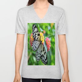 Clara Idea Leuconoe Butterfly  V Neck T Shirt