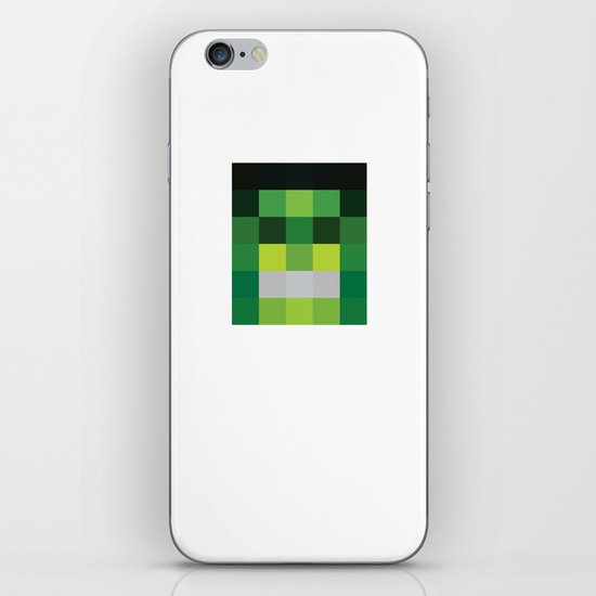 hero pixel green black iPhone & iPod Skin