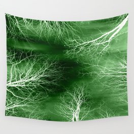 Green Midnight Trees Wall Tapestry