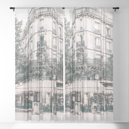 Paris City Poster Sheer Curtain