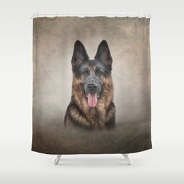 Drawing German Shepherd Dog Shower Curtain