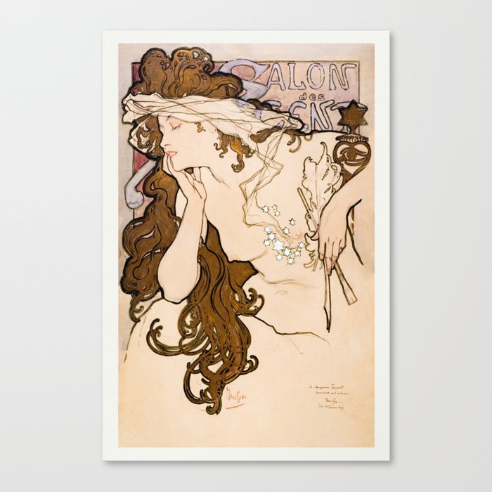 Alphonse Maria Mucha - Salon des Cent poster Canvas Print