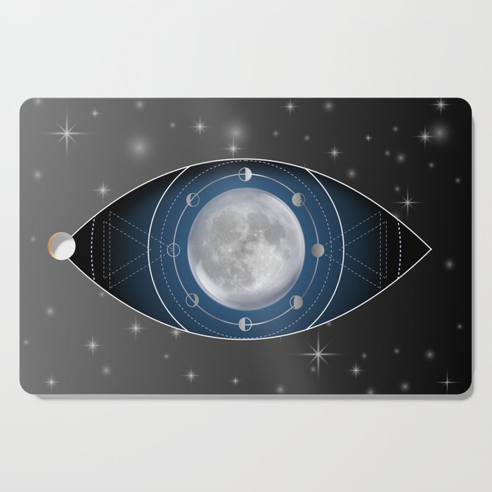 Third eye moon phases esoteric spiritual symbol silver	 Cutting Board