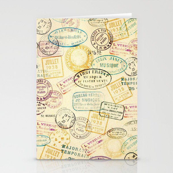 Stamps background Stationery Cards