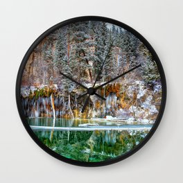 A Serene Chill Hanging Lake Winter Wall Clock