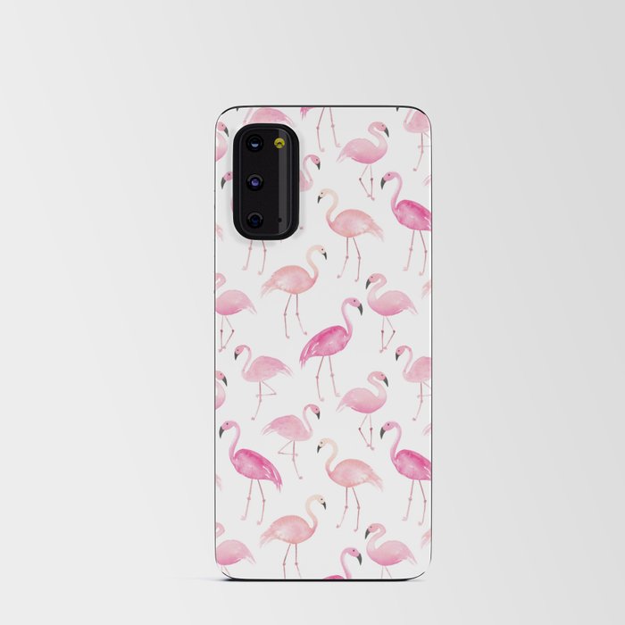 Pink Flamingoes in Watercolor Android Card Case