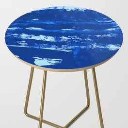 Shoreline:  minimal, abstract painting in blues by Alyssa Hamilton Art Side Table