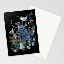 Moon Raven  Stationery Card