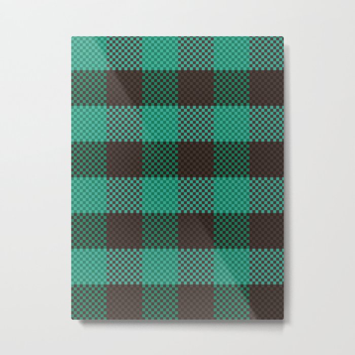 Pixel Plaid - Glacier Melt Metal Print