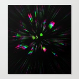 Glitch green and pink lines Canvas Print