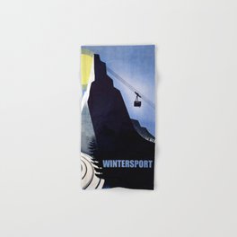 Wintersport Gondola Skiing art Hand & Bath Towel
