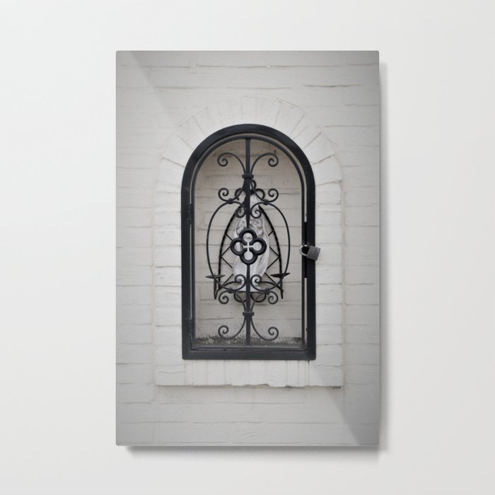 Authentic life in Belgium - Christianity - catholic - chapel - little church - cute and charming - imprisoned Mary - wall art - artprint Metal Print