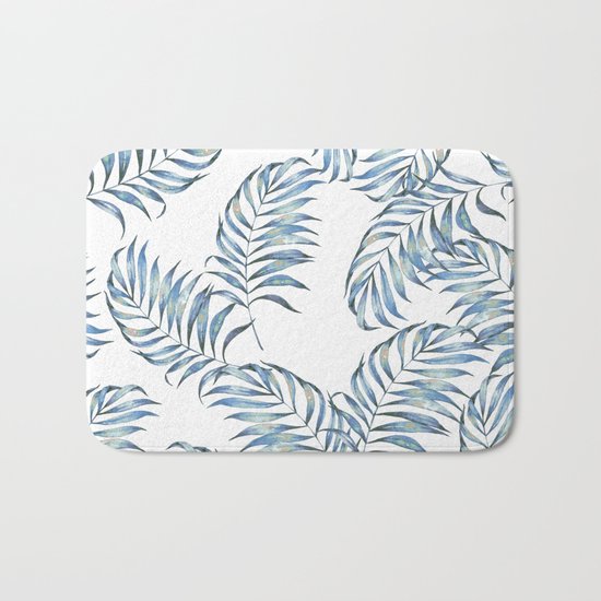 Blue Leaves Bath Mat