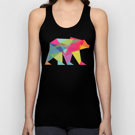 Fractal Bear - neon colorways Unisex Tank Top