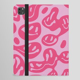Hot Pink Dripping Smiley iPad Folio Case | Aesthetic, Smileyface, Dripsmileyface, Meltingsmiley, Happy, Drippingsmiley, Drippy, Trippy, Cheap, Drippingsmile 