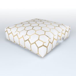 Golden Honeycomb Pattern Outdoor Floor Cushion